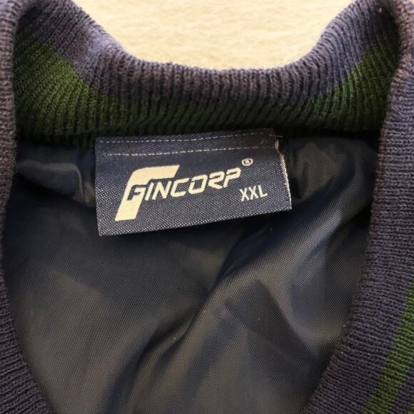 Vtg Fincorp Gatorade Varsity Jacket Mens XXL Blue Green Wool Snaps Coat Rare - Picture 3 of 8